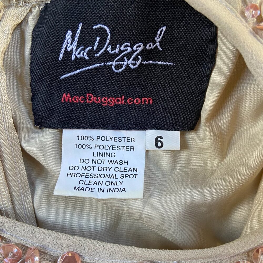 EUC Mac Duggal Sleeveless High Neck Beaded Midi Sheath Dress Sz 6 - Picture 11 of 11